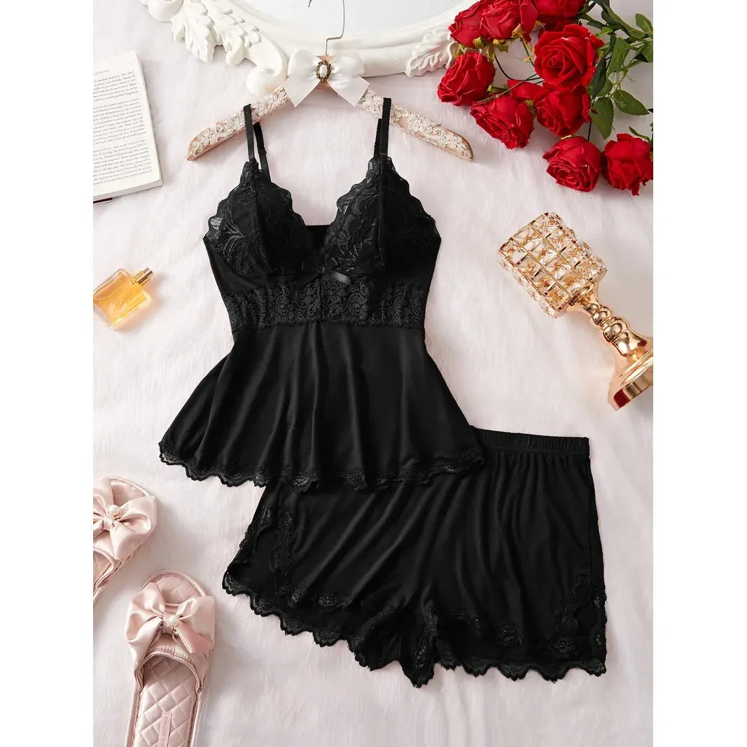 Luxe Lace Camisole & Tap Shorts Sleepwear Set
