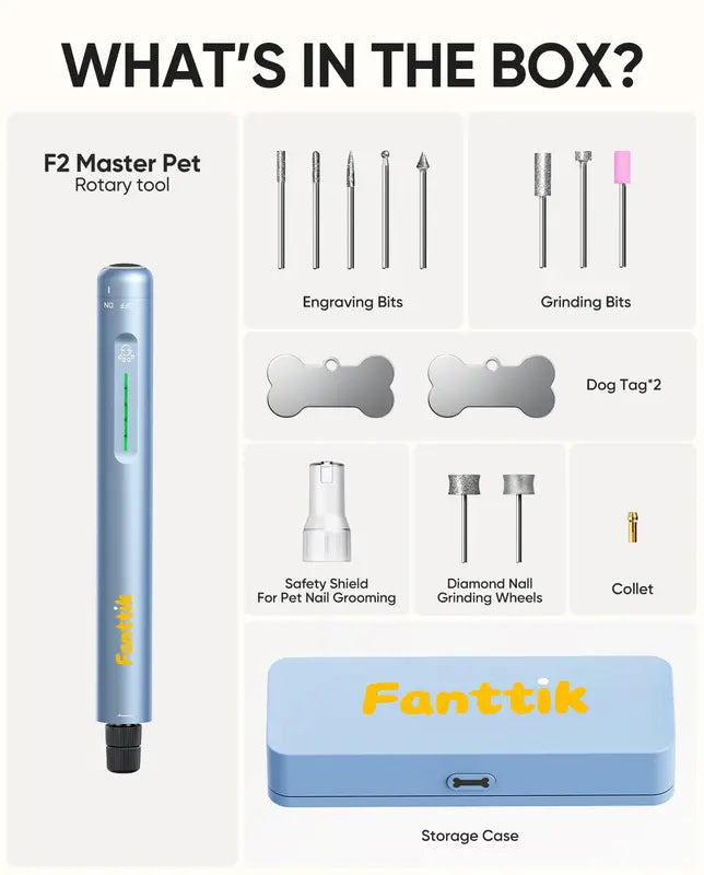 Multi-Tool Pet Nail Grinder & Grooming Kit with Retractable LED Trimmer