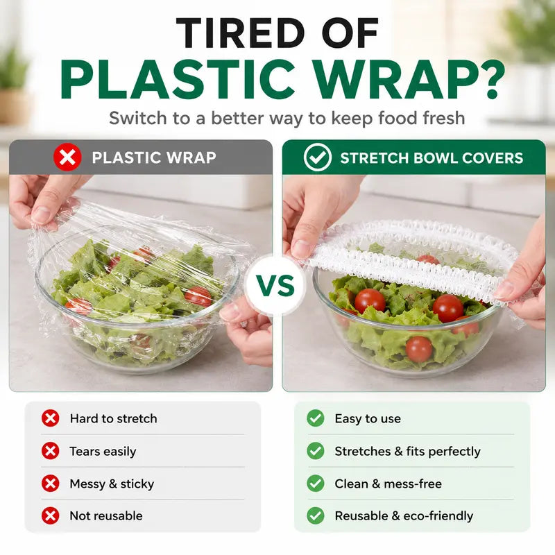 100Pcs Elastic Food Covers – Instant Stretch Seal for Ultimate Freshness