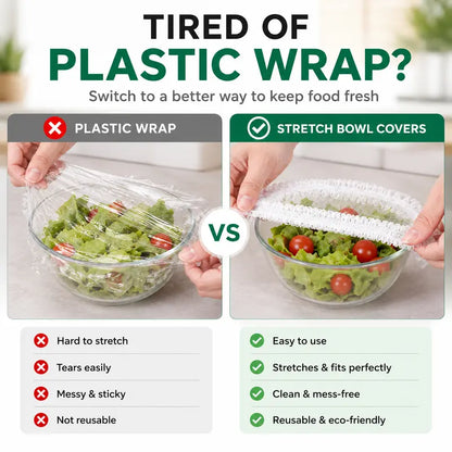 100Pcs Elastic Food Covers – Instant Stretch Seal for Ultimate Freshness
