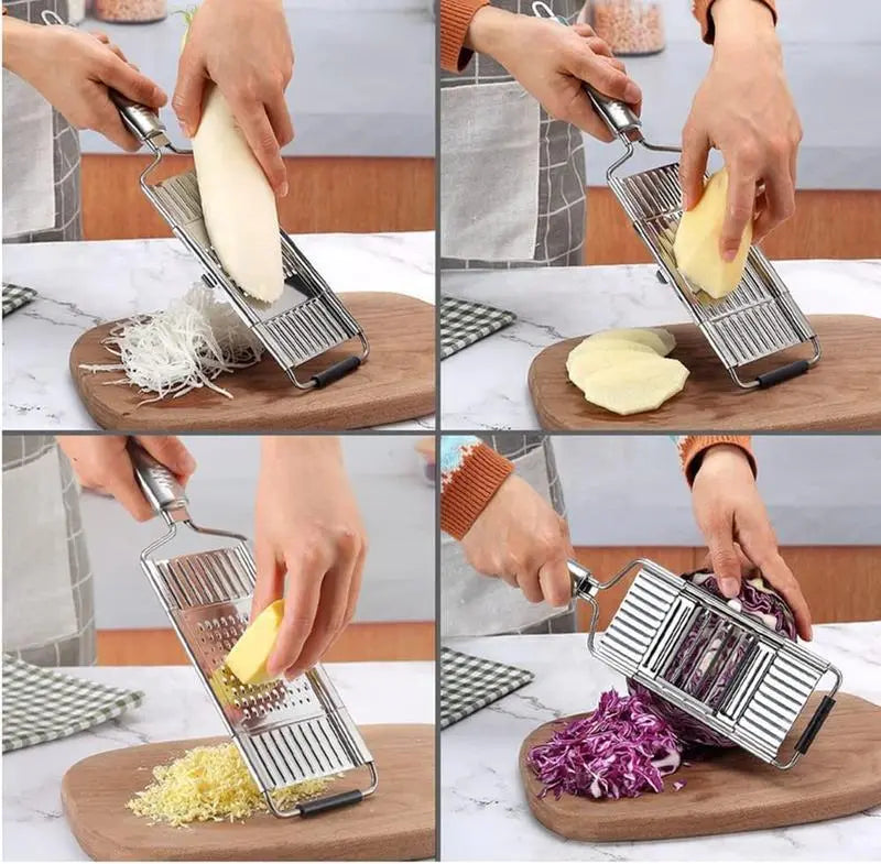 Multi-Blade Stainless Steel Vegetable Slicer & Grater Set
