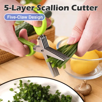 Snip Herbs 5X Faster: The Ultimate 5-Blade Stainless Steel Herb Scissors