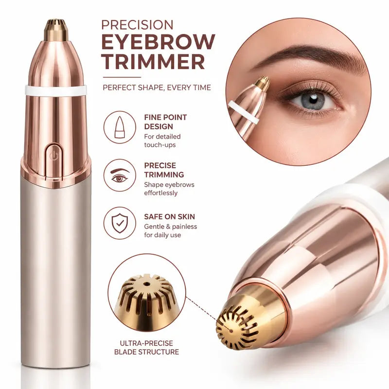 2-in-1 Painless Electric Eyebrow & Facial Hair Trimmer for Women