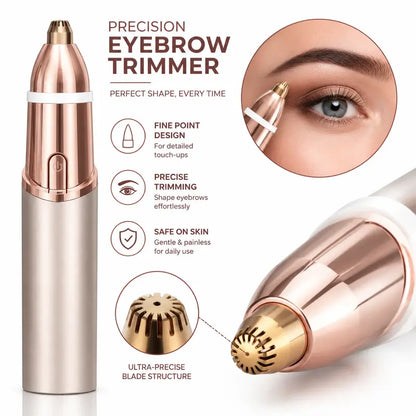 2-in-1 Painless Electric Eyebrow & Facial Hair Trimmer for Women
