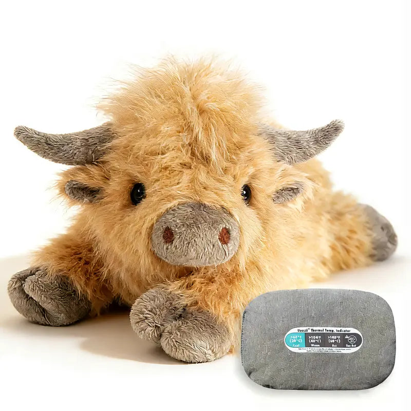 Ultra-Soft Highland Cow Plushie – Huggable Fluffy Stuffed Animal