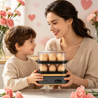 Rapid Electric Egg Cooker & Multi-Function Breakfast Steamer