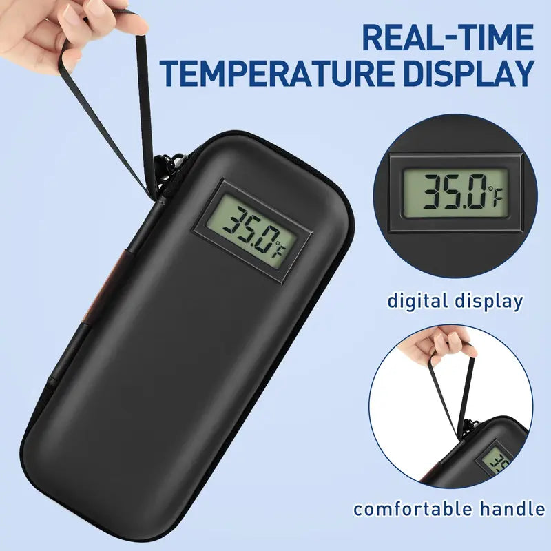 Portable Digital Temp-Display Insulin & Medication Cooling Travel Case