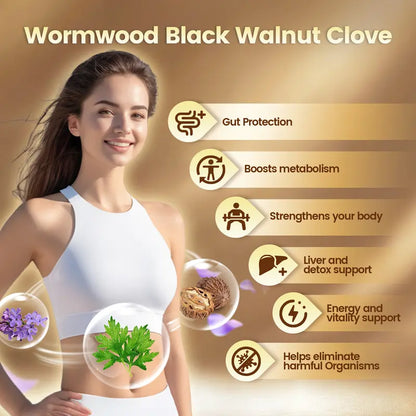 18-in-1 Wormwood Black Walnut & Cloves Softgels – 6600mg Advanced Digestive Cleanse & Gut Health Support