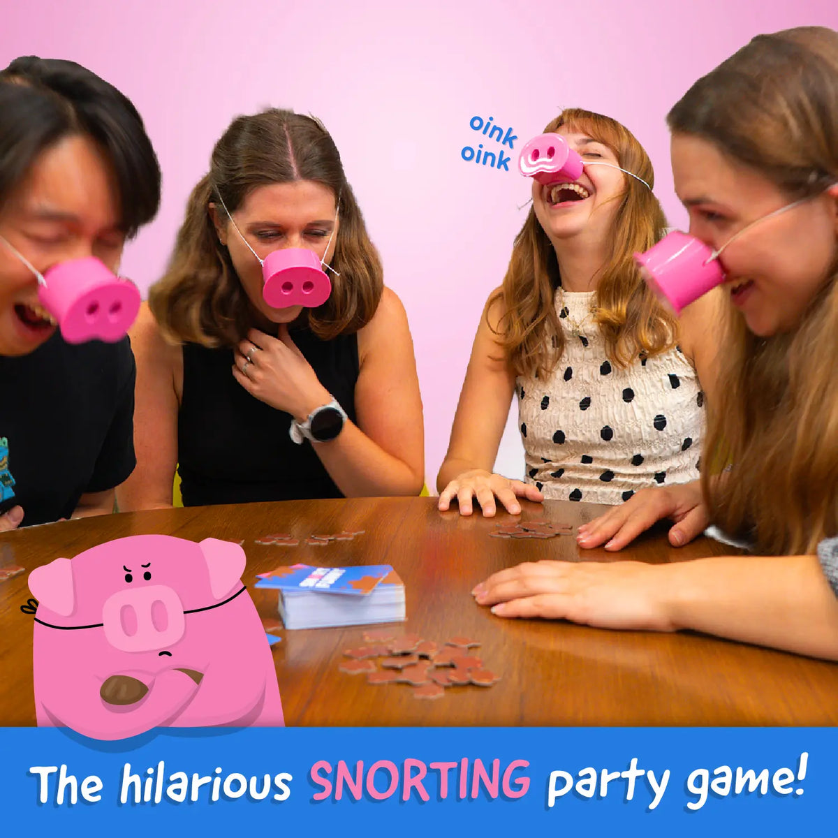 Squeaking Pig Snout Interactive Laugh-Out-Loud Party Card Game