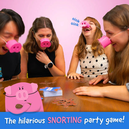 Squeaking Pig Snout Interactive Laugh-Out-Loud Party Card Game