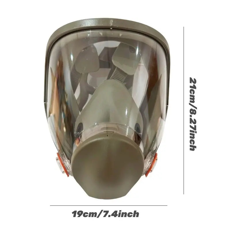 Full Face Gas Mask Respirator with Dual Filters & Eye Protection