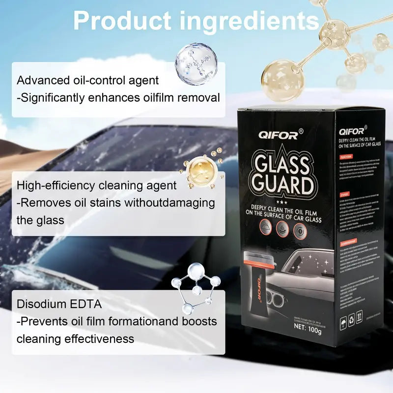 Crystal-Clear Windshield Oil Film & Stain Remover Applicator