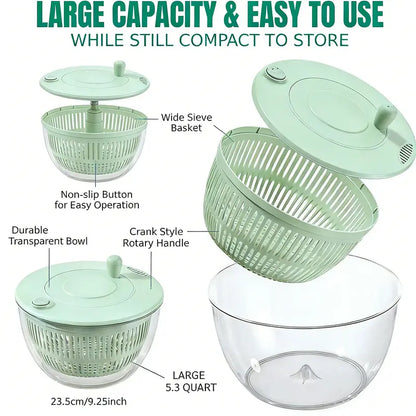 6-in-1 Multi-Functional Salad Spinner & Precision Mandoline Slicer Bowl