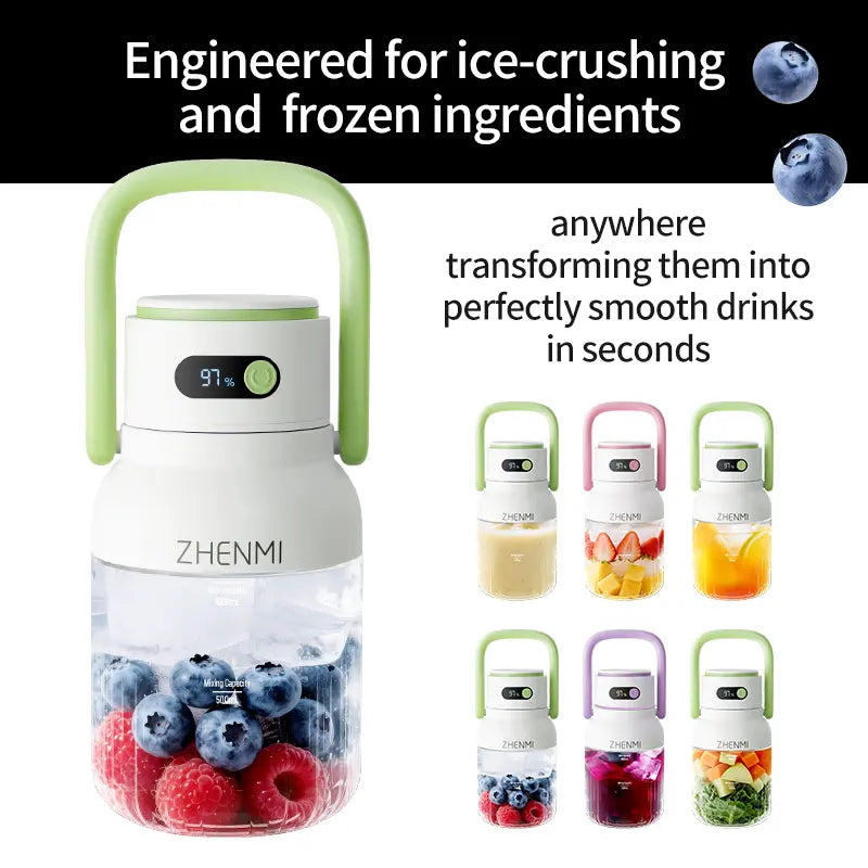Portable Cordless Blender Bottle with Carrying Handle