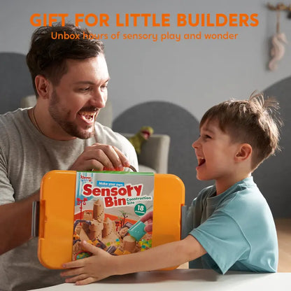All-in-One Portable Sensory Bin: Mess-Free Play Sand & Construction Toy Set