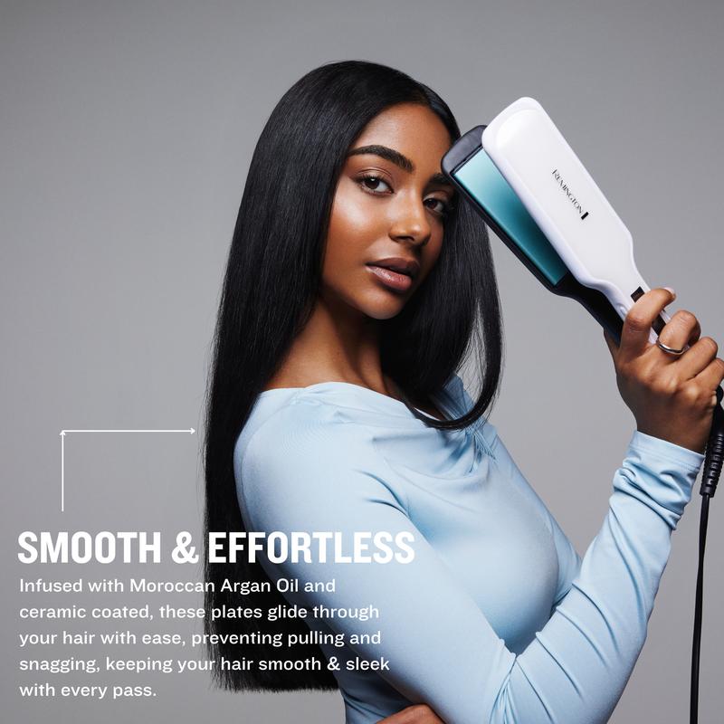Salon-Quality Straightening with Argan Oil & Keratin Care