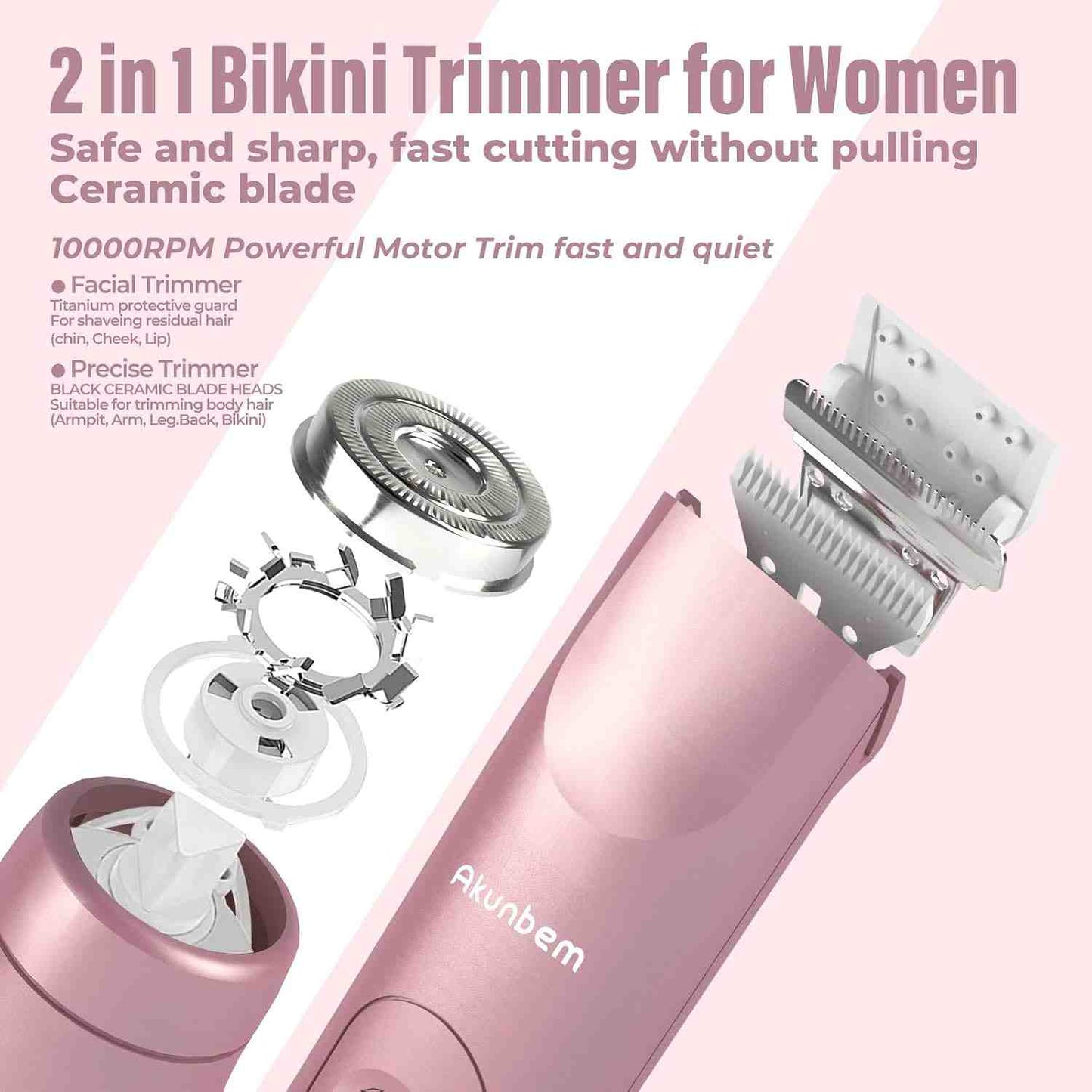 2-in-1 Electric Bikini Trimmer & Smooth Shaver for Women