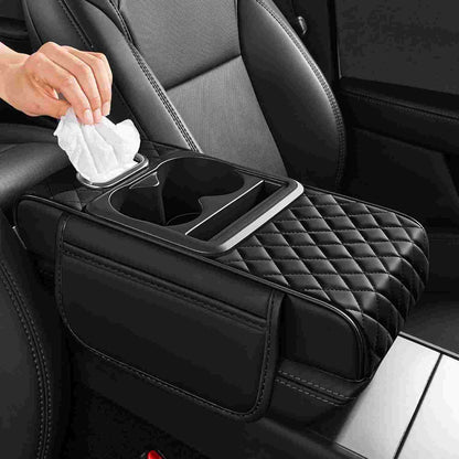 Luxury Nappa Leather Car Console Organizer Cushion - 2 Pack per Set