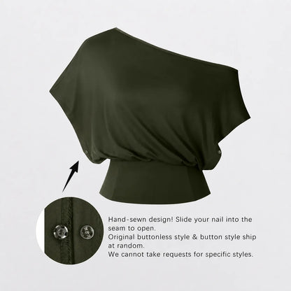 Effortless Chic Off-Shoulder Batwing Top — Silky Soft & Tummy-Slimming Fit