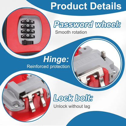 Wall Mount Combination Key Lock Box for Home & Spare Key Security