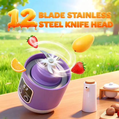12-Blade Cordless Portable Blender with Smart LED Display for Shakes & Smoothies