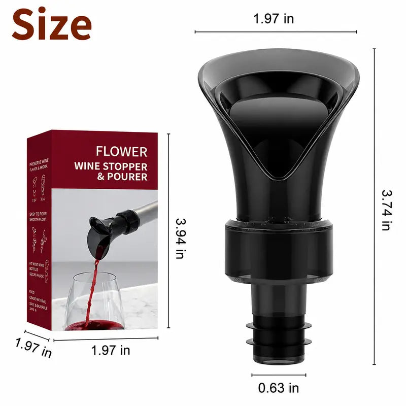 2-in-1 Petal Wine Pourer & Airtight Stopper