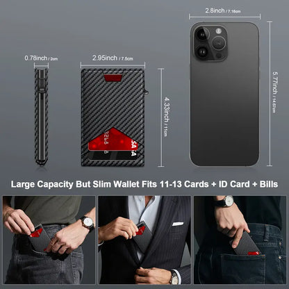 Instant Access RFID Blocking Minimalist Bifold Wallet