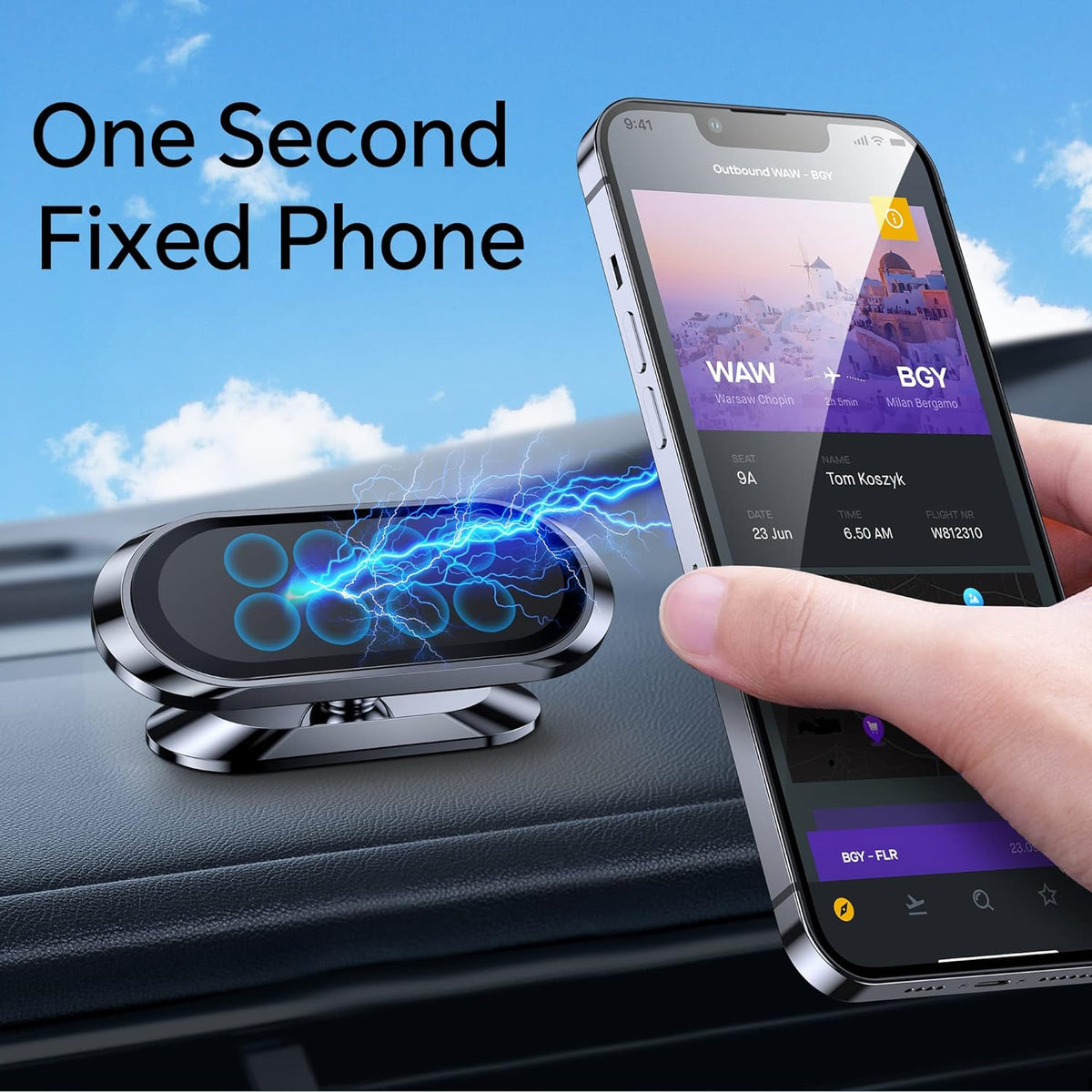 Ultra-Strong Magnetic Car Phone Mount for Dashboard & Smooth Surfaces