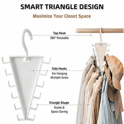 360° Rotating Closet Hanger Organizer – Instant 80% Space Saving for Bras, Belts & Tank Tops