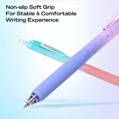 Aesthetic Gradient Gel Pens - Silent Click & Quick Dry Black Ink | 2 Pack per Set