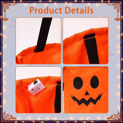 LED Light-Up Halloween Trick-or-Treat Candy Bucket with Ultra-Bright Night Visibility