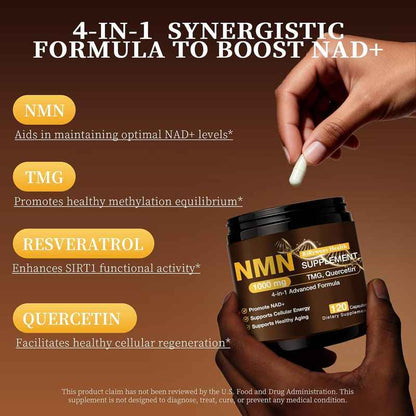 High-Purity NMN 1000mg 4-in-1 Cellular Energy & Anti-Aging Complex