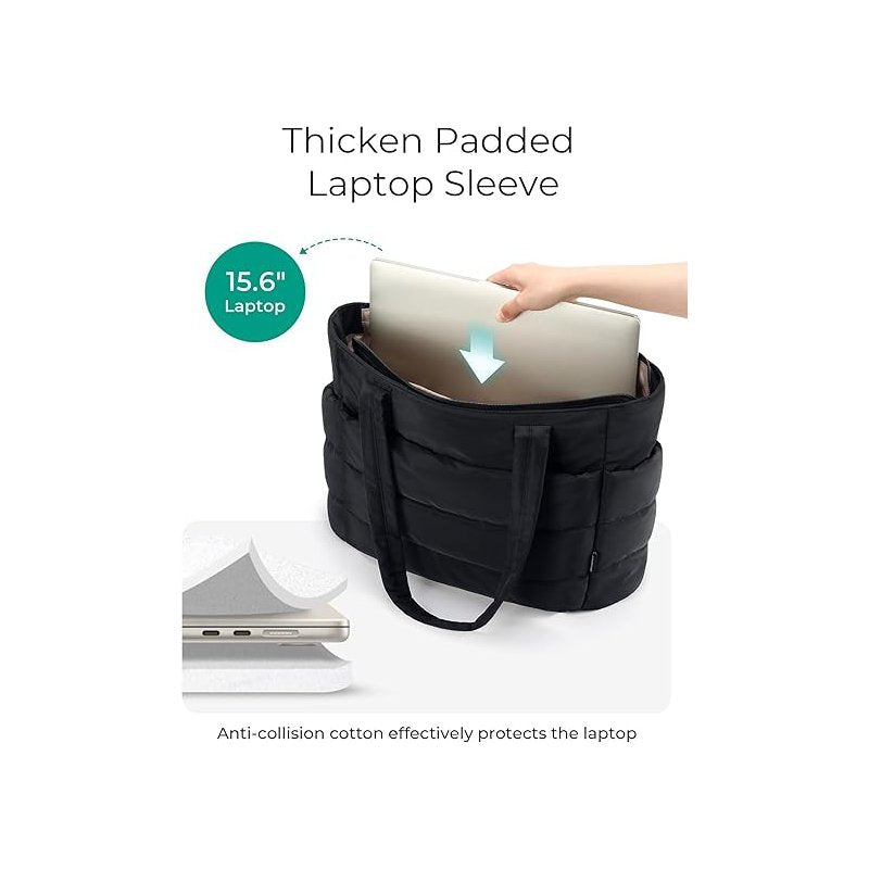 Ultra-Lightweight Multi-Compartment Puffy Tote Bag