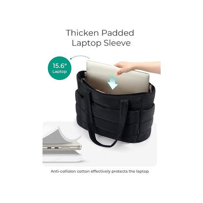 Ultra-Lightweight Multi-Compartment Puffy Tote Bag