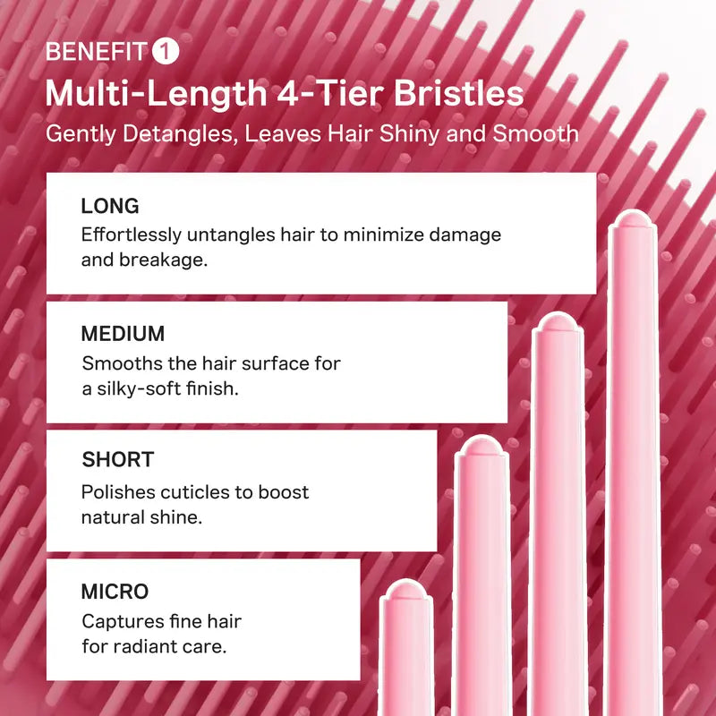 Ribbon Cherry Anti-Frizz Detangler Brush with Protective Travel Case