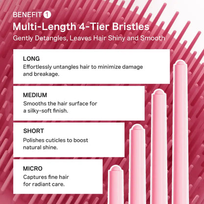 Ribbon Cherry Anti-Frizz Detangler Brush with Protective Travel Case