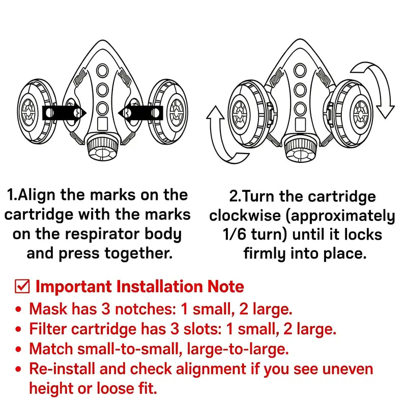 Dual-Filter Anti-Dust Respirator & Wide-Vision Safety Goggles Set