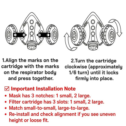Dual-Filter Anti-Dust Respirator & Wide-Vision Safety Goggles Set