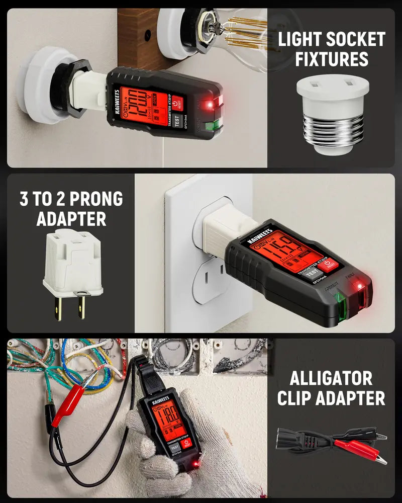 Digital Circuit Breaker Finder Tool with Clear LCD Display & Socket Tester