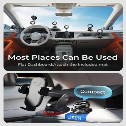 Ultra-Strong Vacuum Suction MagSafe Car Mount with 360° Rotation & Rock-Solid Stability