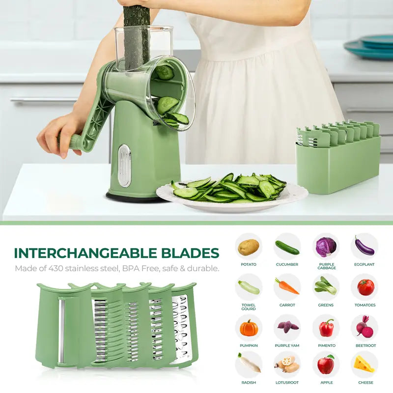 Effortless Meal Prep in Seconds With 5 Interchangeable Stainless Blades