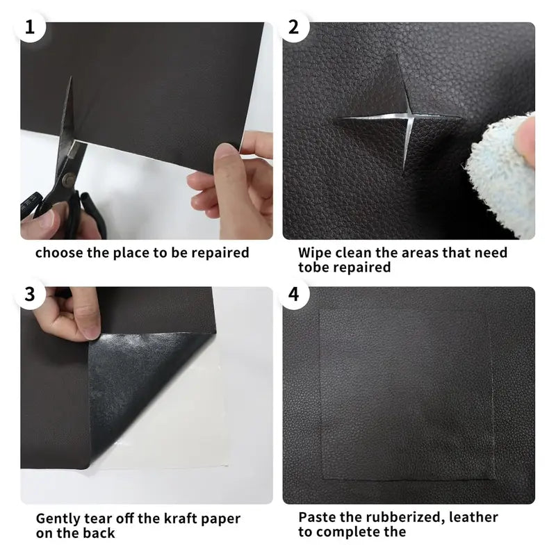 Self-Adhesive Leather Repair Patch Tape — Instant Peel & Stick Fix for Couches, Car Seats & Furniture