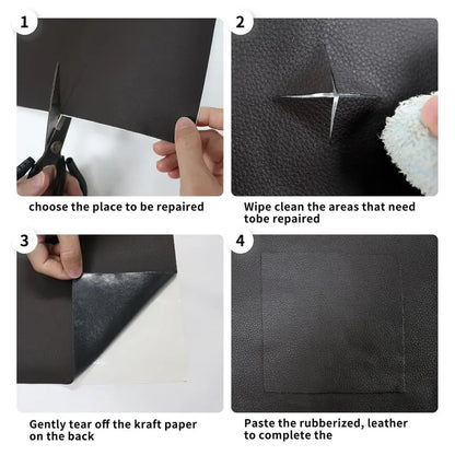Self-Adhesive Leather Repair Patch Tape — Instant Peel & Stick Fix for Couches, Car Seats & Furniture