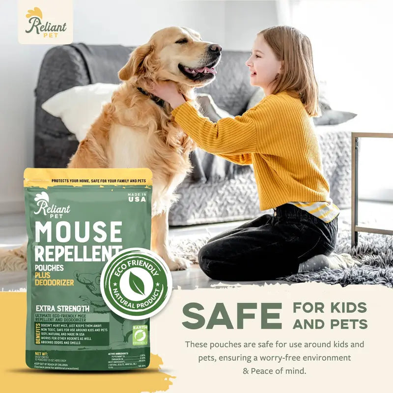 Plant-Based Natural Mouse Repellent Pouches for Home, Garage & RV
