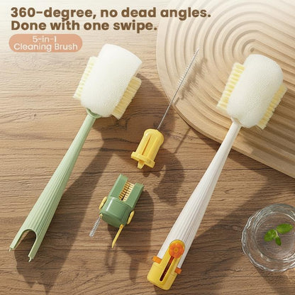 5-in-1 Multifunctional Cup & Bottle Cleaning Brush Set