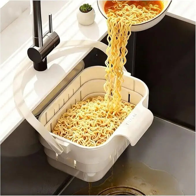 Hands-Free Collapsible Sink Strainer Basket: Fast Draining, Zero Clogs & Clean Hands