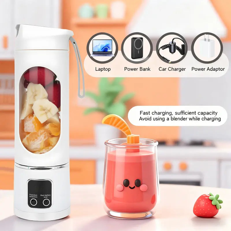 12-Blade Cordless Portable Blender with Smart LED Display for Shakes & Smoothies