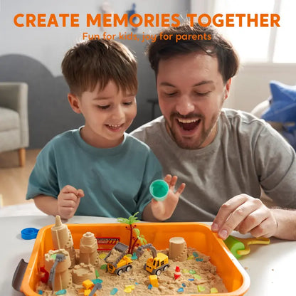 All-in-One Portable Sensory Bin: Mess-Free Play Sand & Construction Toy Set