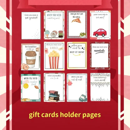 Festive Spiral Christmas Gift Card Booklet & Organizer