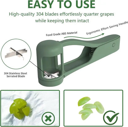 One-Press Grape & Small Fruit Slicer: Safe Quarters in 1 Second